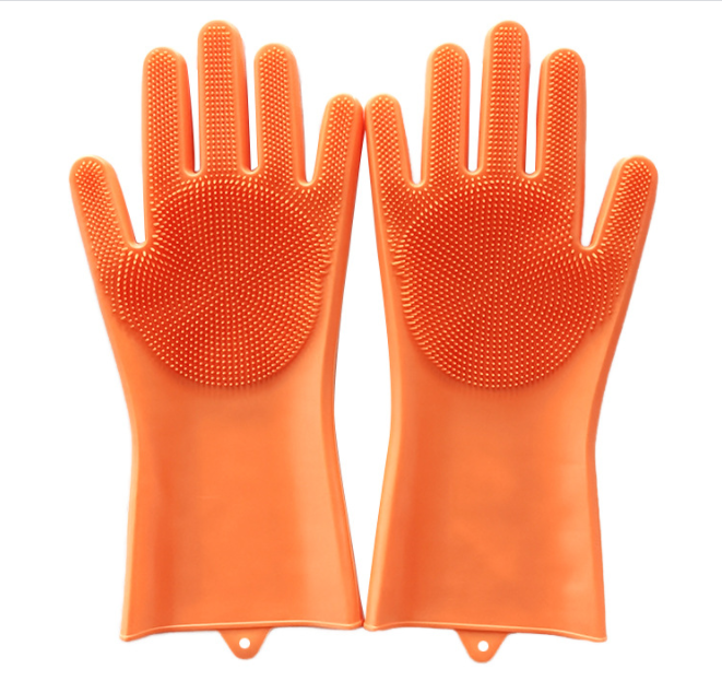 Newly Designed Made 100% Food Grade Silicone Dishwashing Sponge Scrubber Gloves