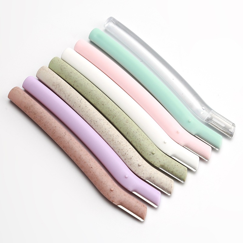 Luma Customize Logo And Package Free Sample Eyebrow Razor Biodegradable Wheat Straw Facial Hair Razor Pack Of 3 Or 1
