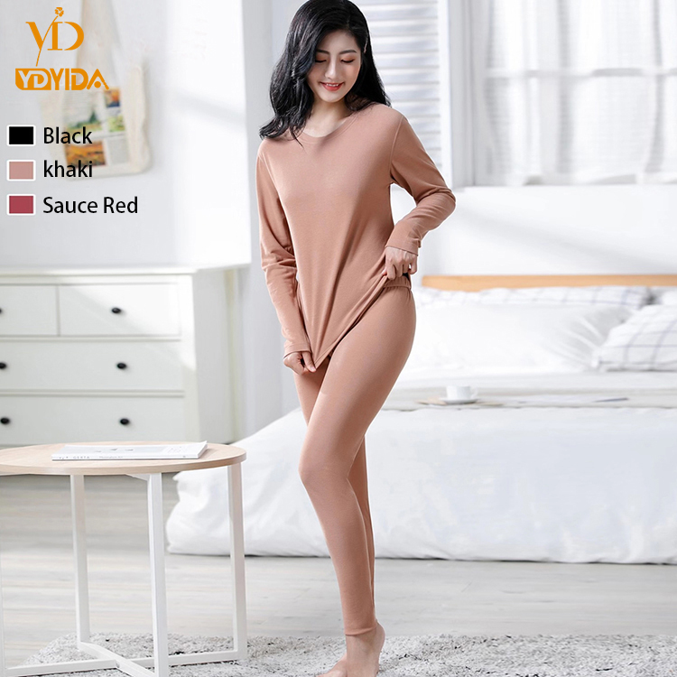 High Quality Women Cotton Sets Long Thermal Underwear Sets Winter Thermo Underwear Long Sleeve women T-shirt Sets