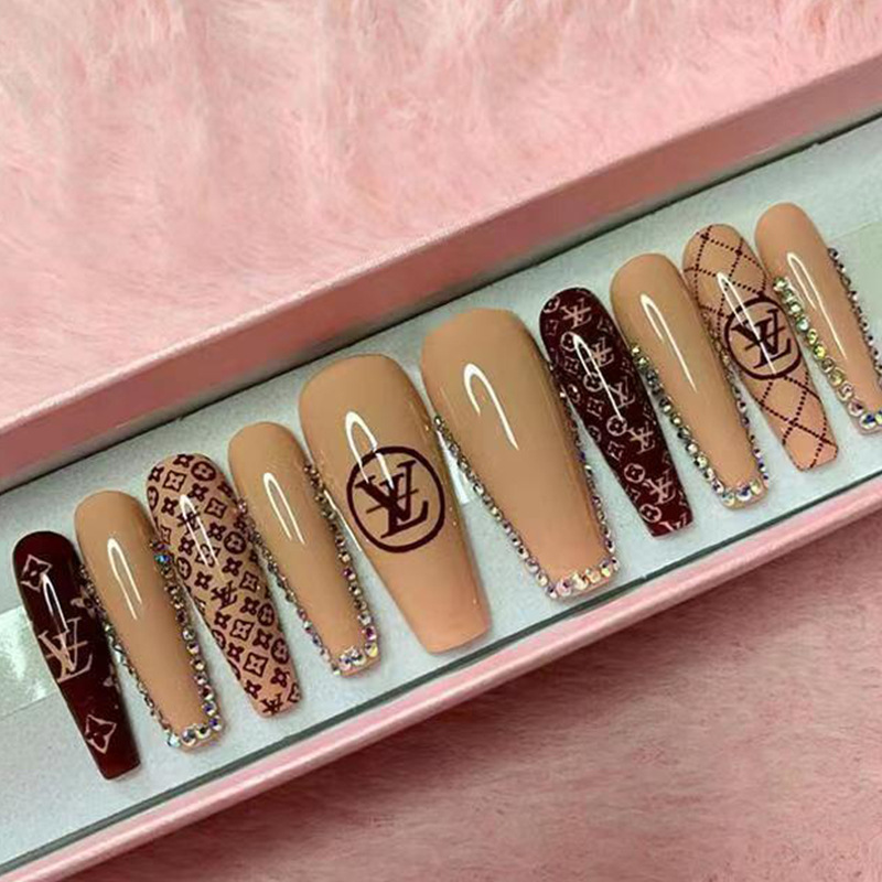 Rainbow Artificial Long Coffin Press On Nails Tips, Ballerina Full Cover Nail Art Tips, colorful Beauty False Nails, 24Pcs Set