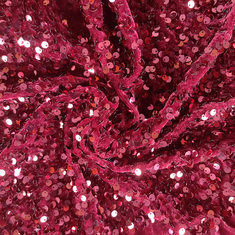 good price wholesale stretch solid colors sequin embroidery velvet lace fabric
