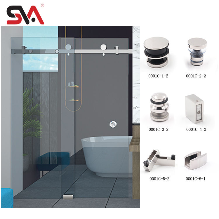 Guangdong SVA Shower Sliding System Glass Shower Doors Frameless Sliding Bathroom Tempered Glass Door Hardware Fittings