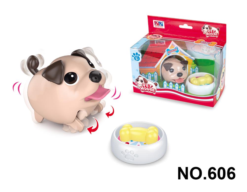 B/O dog walking and dancing electronic pet puppy with food