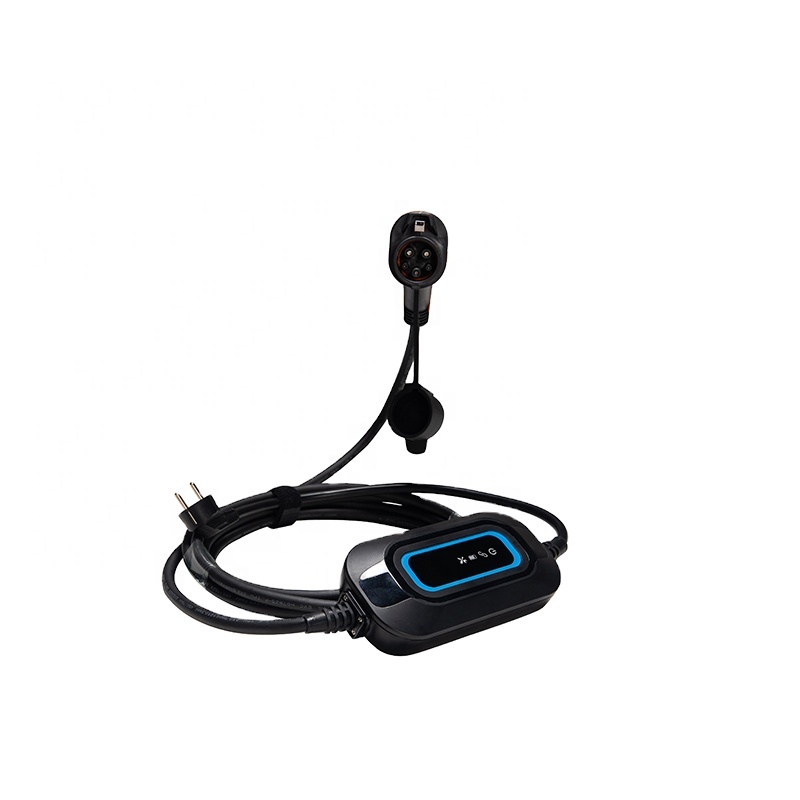 Portable EV Charger sae1772 TYPE 1 with Display car 32A/250V Single head charging gun plug electric car charger 7kw