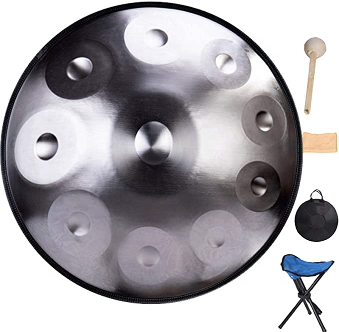 Перкуссионные инструменты Handpan D, незначительные, 9 нот, нитрированный стальной Тамбурин, 22 дюйма, ручной барабан с сумкой для переноски