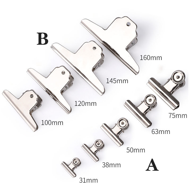 Wholesale Vintage Stainless Steel Metal Paper Clamps Clips Binder Clips Bulldog Clips