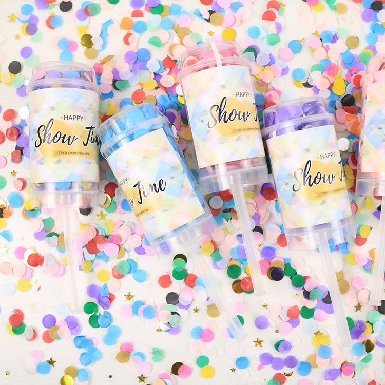 Baby Shower Event Party Supplies Wedding Birthday Party Decoration Rich colors Push Pop Confetti Poppers Cannons