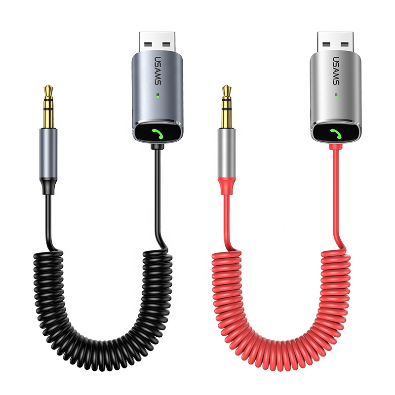 USAMS SJ504 Wireless 5.0 Receiver For Car AUX Adapter Music Receiver For Home Stereo Wired Headphone Hands-Free