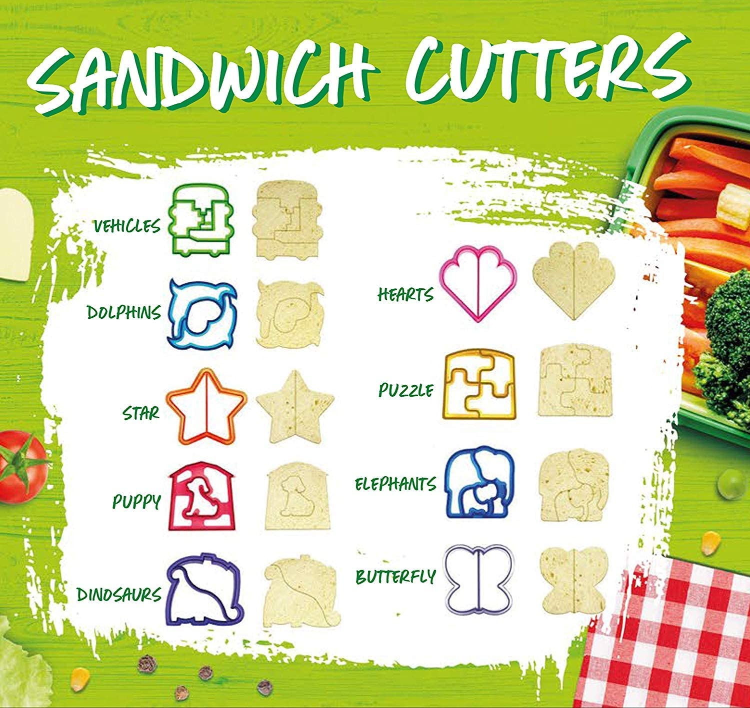 4 set of colorful custom shape plastic vegetable cutter cookie cutter mold