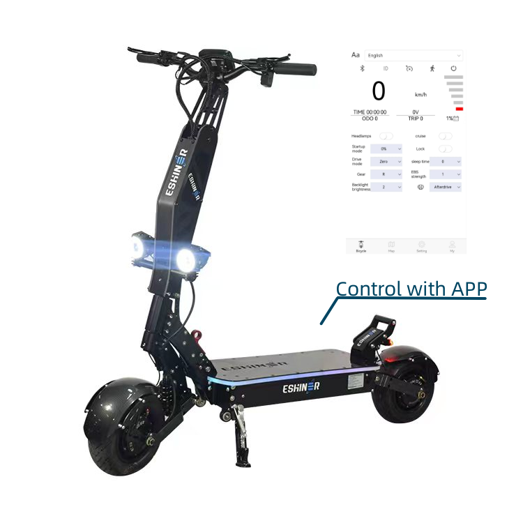 2023 новый дизайн ESHINER R7 11 дюймов 60 В 72 В 6000 Вт 8000 Вт 30Ah 40Ah 50Ah 90-120 км/ч двухмоторный электрический скутер с управлением через приложение