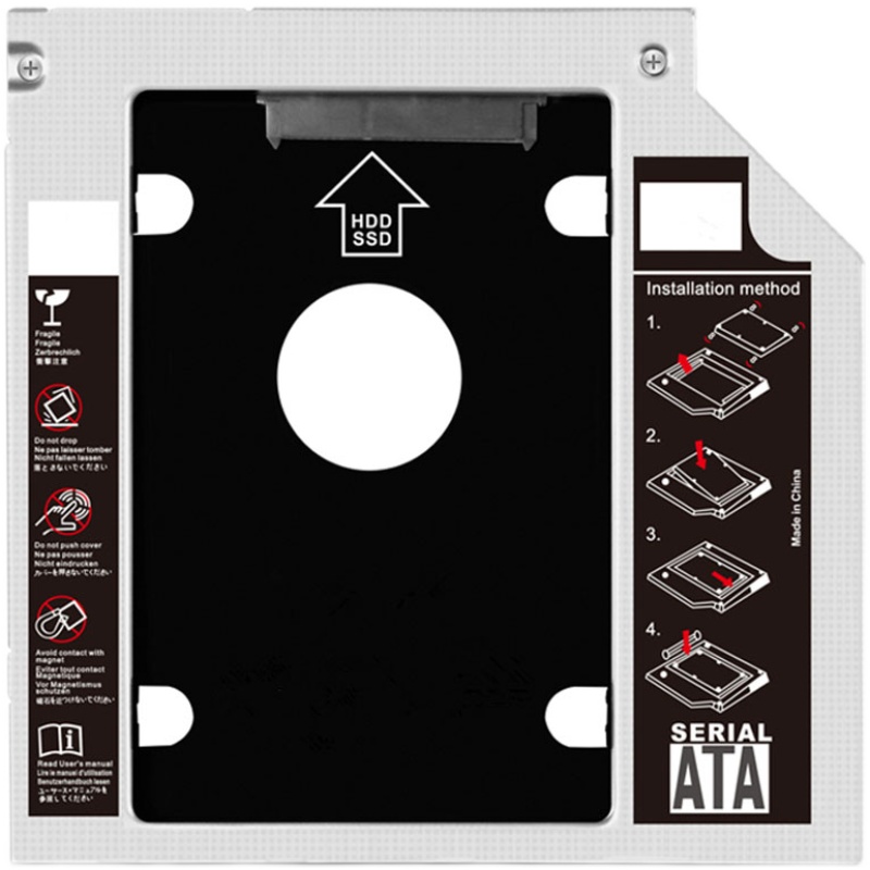 Алюминиевый 12,7 мм 2,5 дюйма 2-й жесткий диск Caddy SATA3.0 SSD кронштейн адаптер второй hdd caddy ноутбук