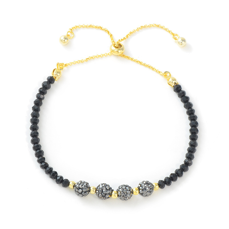 Korean version removable bracelet adjustable stitching black diamond bracelet for best friends' gift