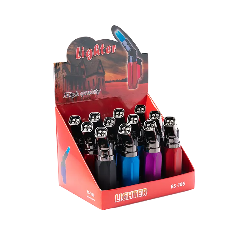 BS-106 Flame четыре пожара, кухонная газовая зажигалка, регулируемая струйная Бутановая Зажигалка для сигар