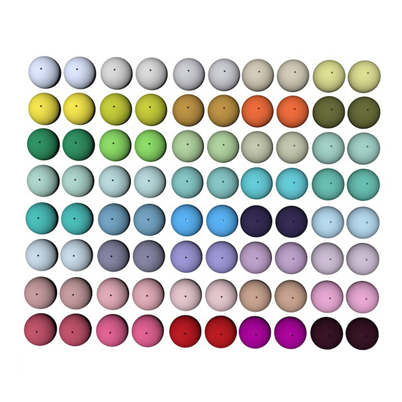 Food Grade Silicone Beads Other Loose Beads 9mm 10mm 15mm 19mm Round Shape Baby Soft Chew Teething beads