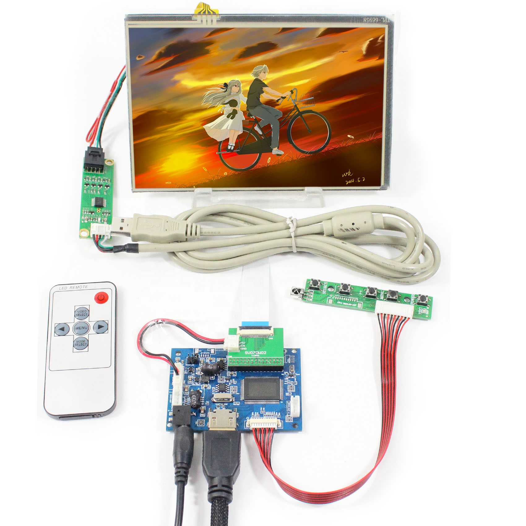 HD MI lcd-плата контроллера с 7 дюймов 1280x800 IPS LCD панель HSD070PWW1-B с сенсорной панелью