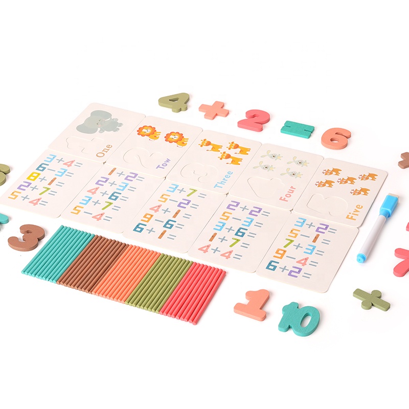 Counting Learning Sticks Game Digit Blocks Kids Math Toys Homeschool Supplies Educational Montessori Children Wooden Puzzle