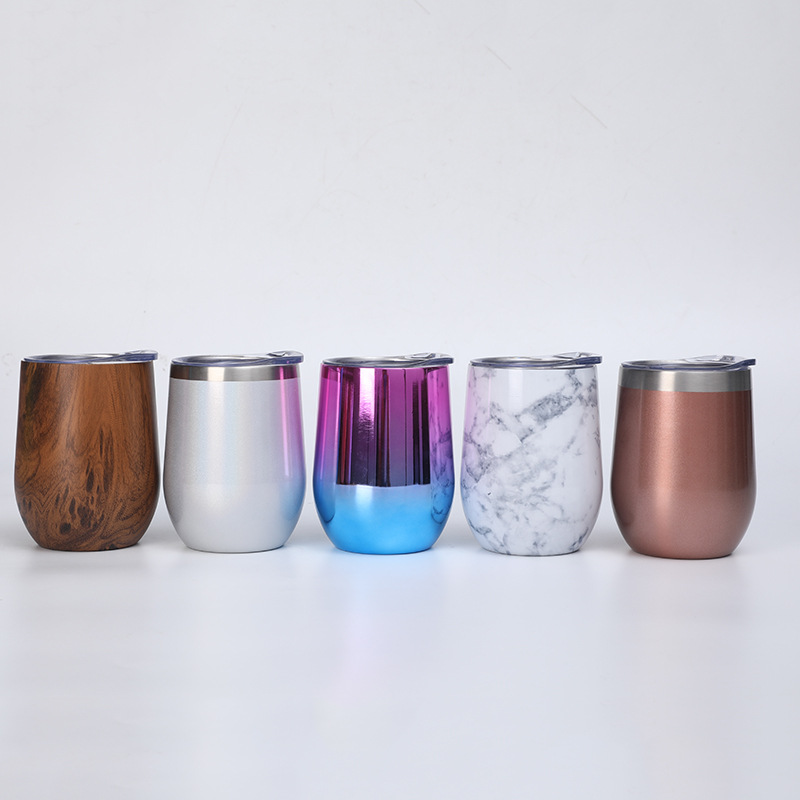 Feiyou custom logo stainless steel vacuum double walled insulated egg shaped mug thermal insulation wine tumbler