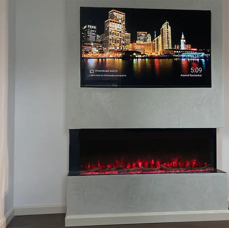 Modern Wall Decor 3D LED Flame Fire Place Remote Control Indoor Decorative Electric Fireplace Heater 40 50 60 70 80 90 100 Inch
