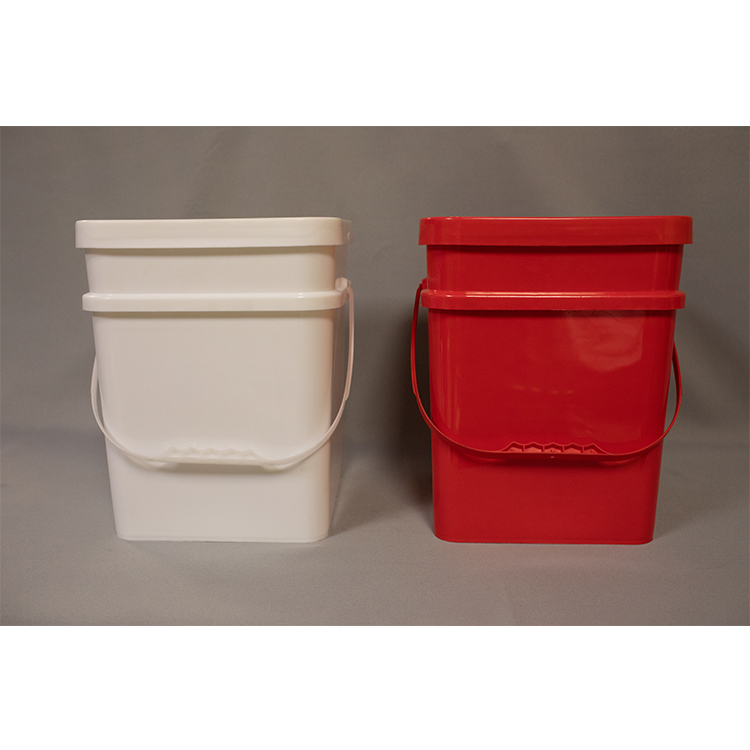 20 Liter square plastic buckets with lid, Rubber Gasket Included