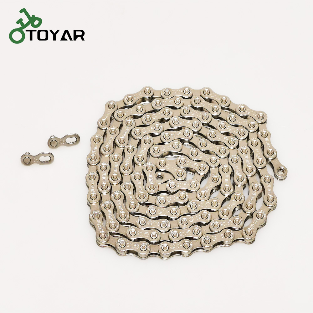 Велосипедная цепь Toyar, 10 скоростей, велосипедная цепь 1/2x11/128 дюйма, серебристого цвета