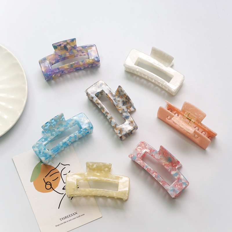 RARA 10.5CM Hot Sale Ins Fashion Hair Accessories Custom Women Hair Clip Wholesale Large Candy Rectangle Acetate Hair Claw