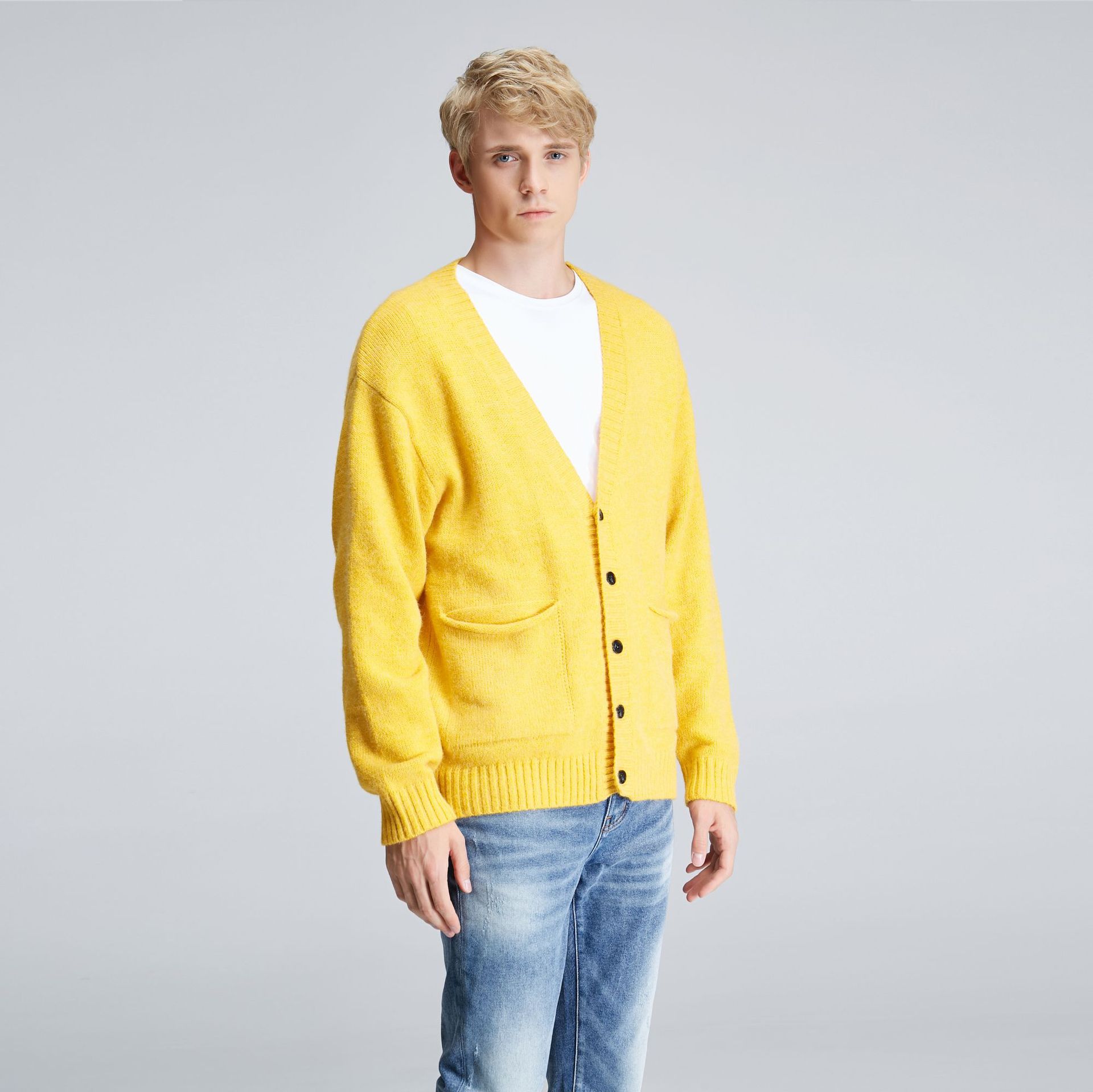 Hot Selling Design Acrylic Polyester Outdoor Custom Sweater Men Cardigan