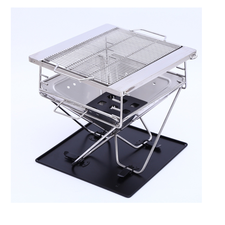 High Quality Stainless Steel Foldable Camping BBQ Stove Collapsible Grill