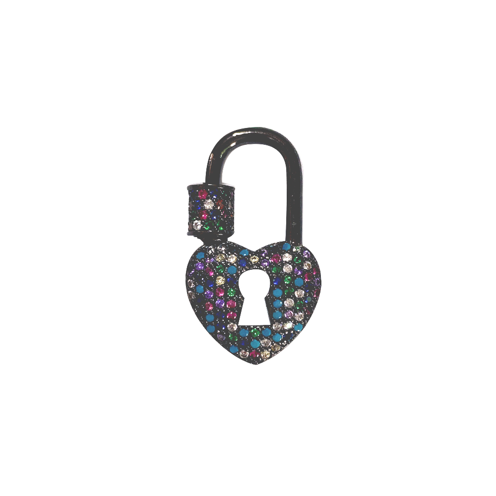 Украшение Fun2bead с бриллиантами, яркий латунный чехол с замком в форме любовного сердца, подвеска с винтовой застежкой