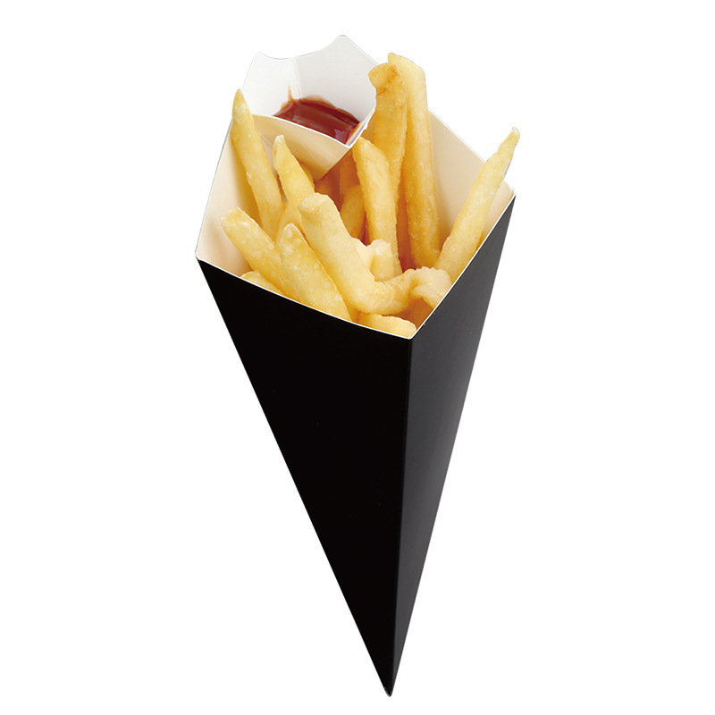 wholesale manufacturer popcorn paper cup fries box black paper cones