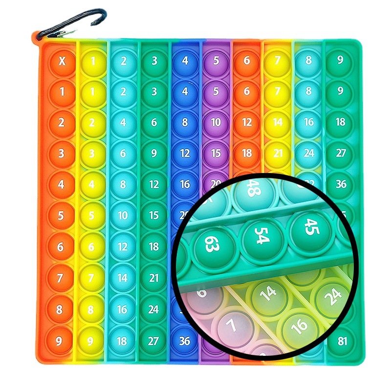 12x12 умножение Силиконовые Детские Обучающие цифры блок Push Bubble Pop сенсорные игрушки умножение