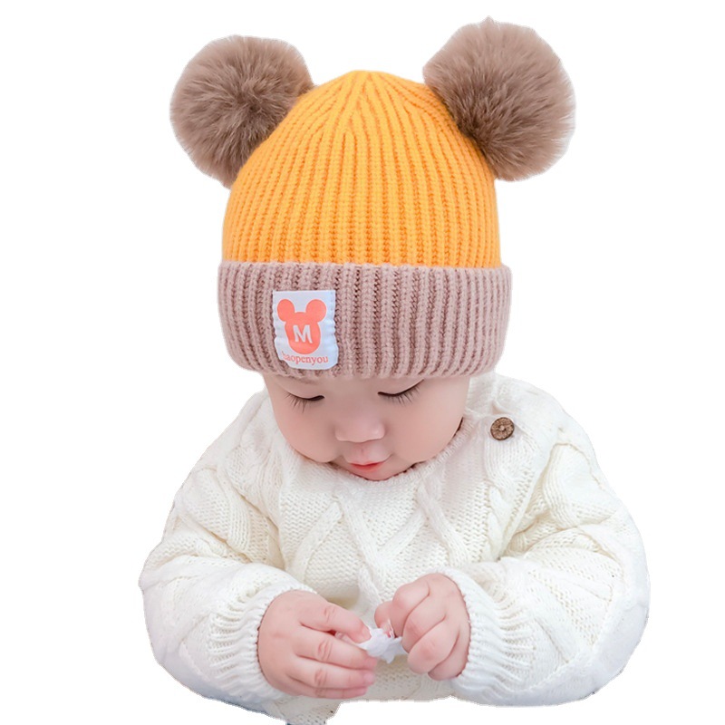 Children's autumn and winter warm acrylic hats and caps