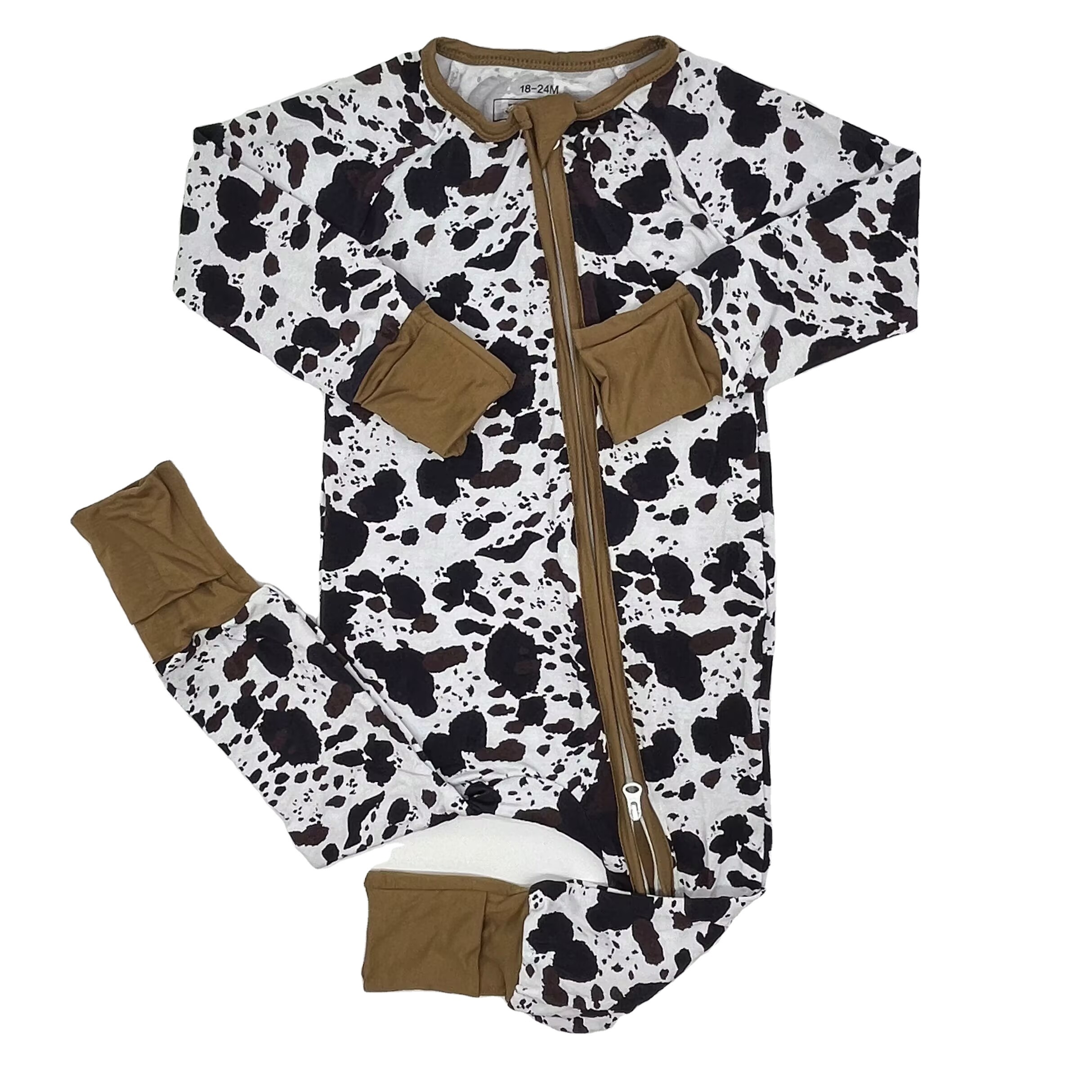 Wholesale Christmas unisex bamboo fiber custom snowflake pattern long sleeves bodysuit baby romper