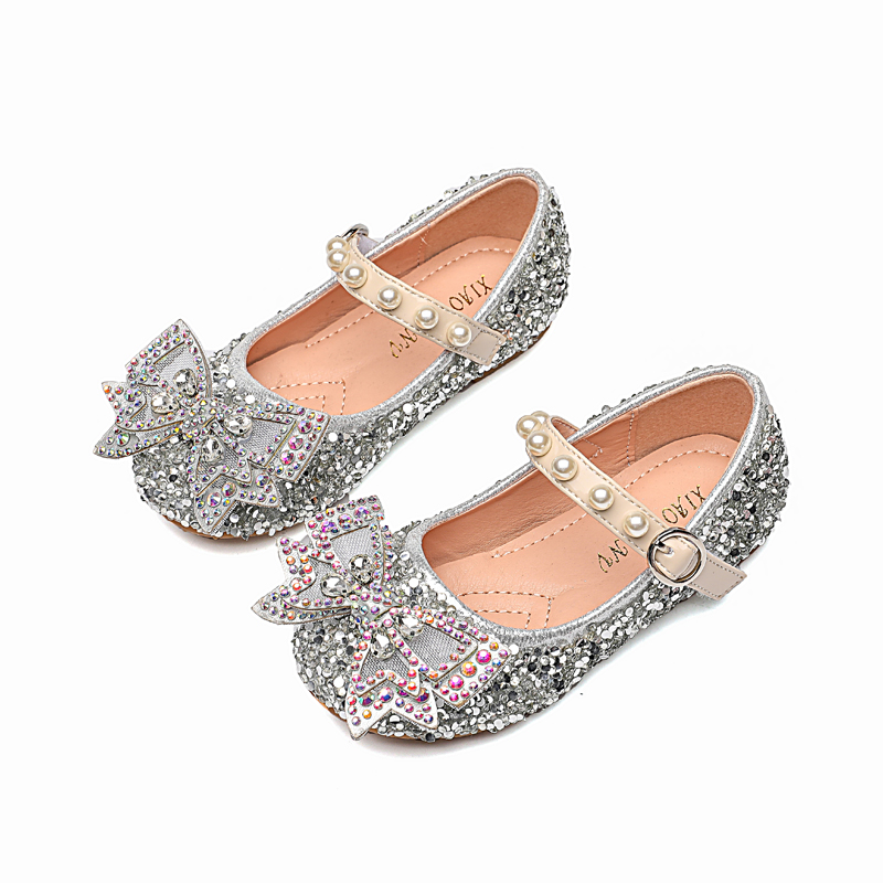 Version1 High quality children dress shoes wholesale pearl beautiful princess kids shoes girl