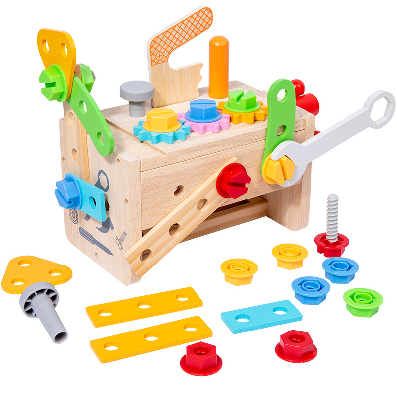 Montessori children's toys simulation wooden tools box carpenter disassembly set toys early education hands on training