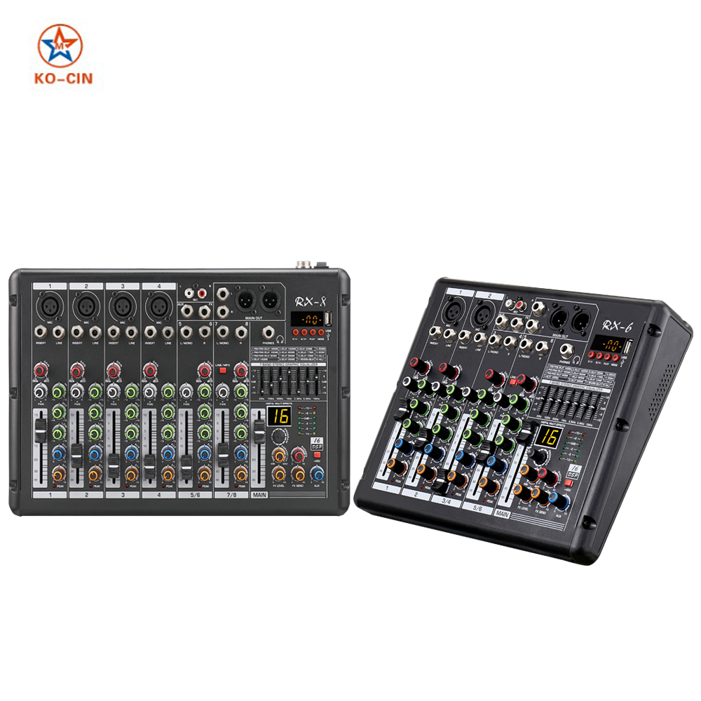 RX8 16 dsp эффект USB BT платье для выступления на сцене DJ микшер аудио 4 канальный микшер профессиональная микшерная консоль