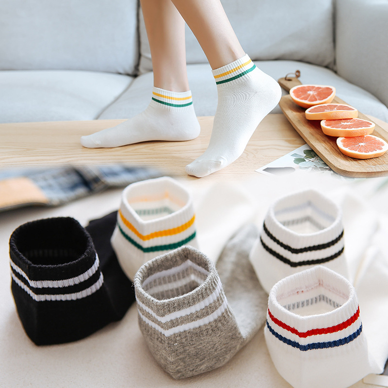 Socks woman summer thin boat socks cotton parallel bars shallow sports socks