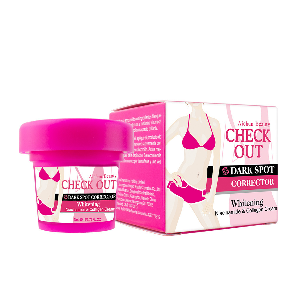 Hot sale Private Label Dark spot corrector niacinamide & collagen cream Whitening Glowing OEM intimate bleaching cream
