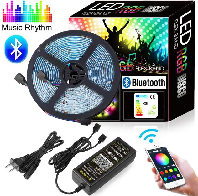 5M DC12V 5050 RGBW WaterProof IP65 Bluetooth wireless control Color Changing 1 Reel Smart Led Strip Light