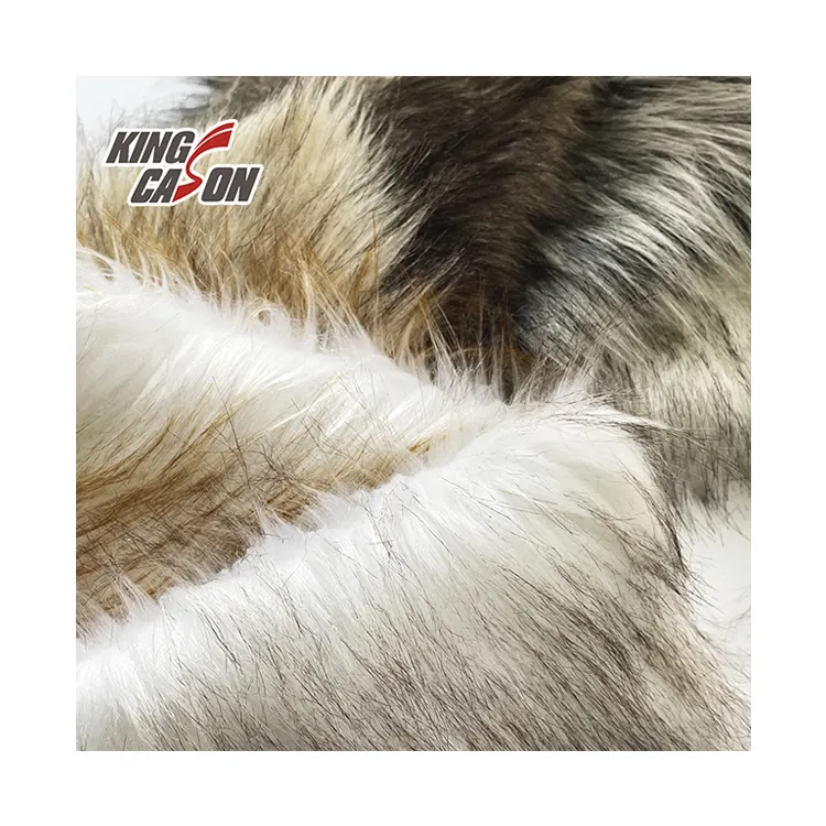 Kingcason 2022 New Arrivals Custom Colors Back Print Gradient Luxury No Shedding Fox Faux Fur Fabric For Winter Decorations