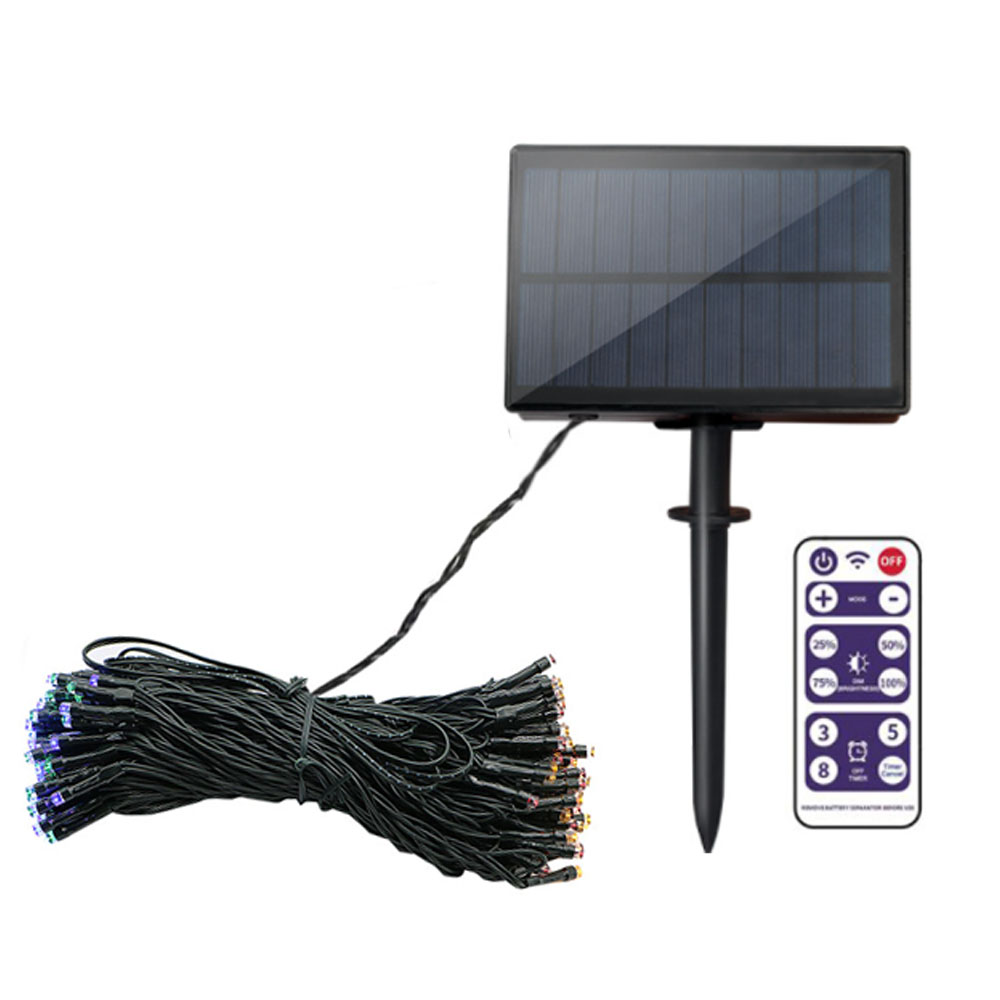 Two-color 8 light modes Star string lights solar string light with remote control