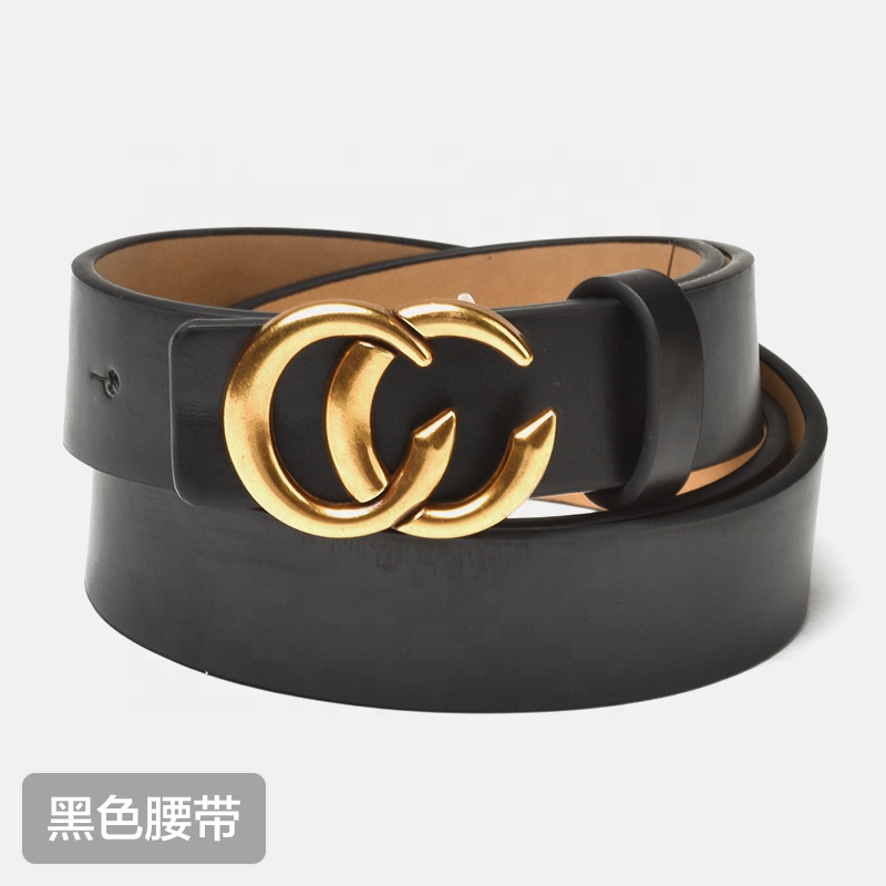 Double C Ring Pin Buckles Ladies Leather Pants Fashion Belt