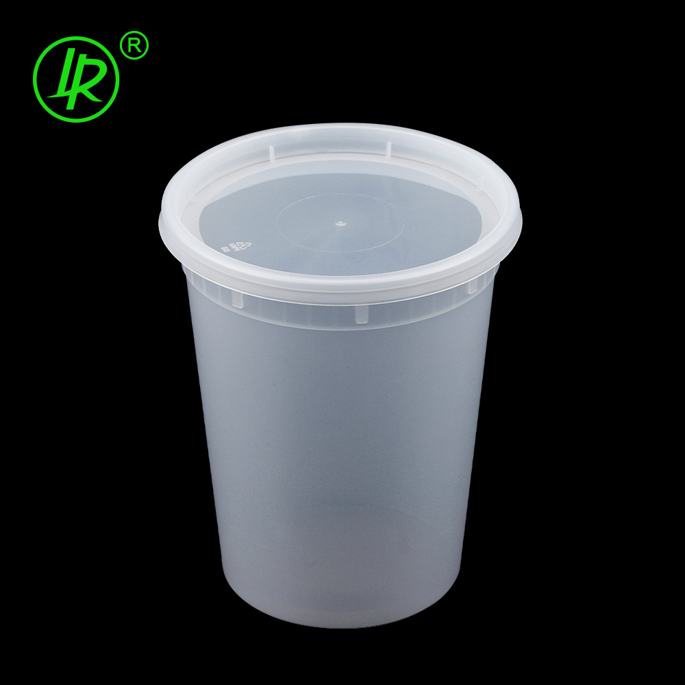 32OZ Leak Proof Disposable Plastic Soup Deli Cups Packaging Food Clear Takeout cups