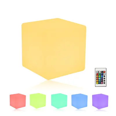 Hot sale Waterproof plastic acrylic RGB color changing remote control light up led cube 15cm glowing led cube