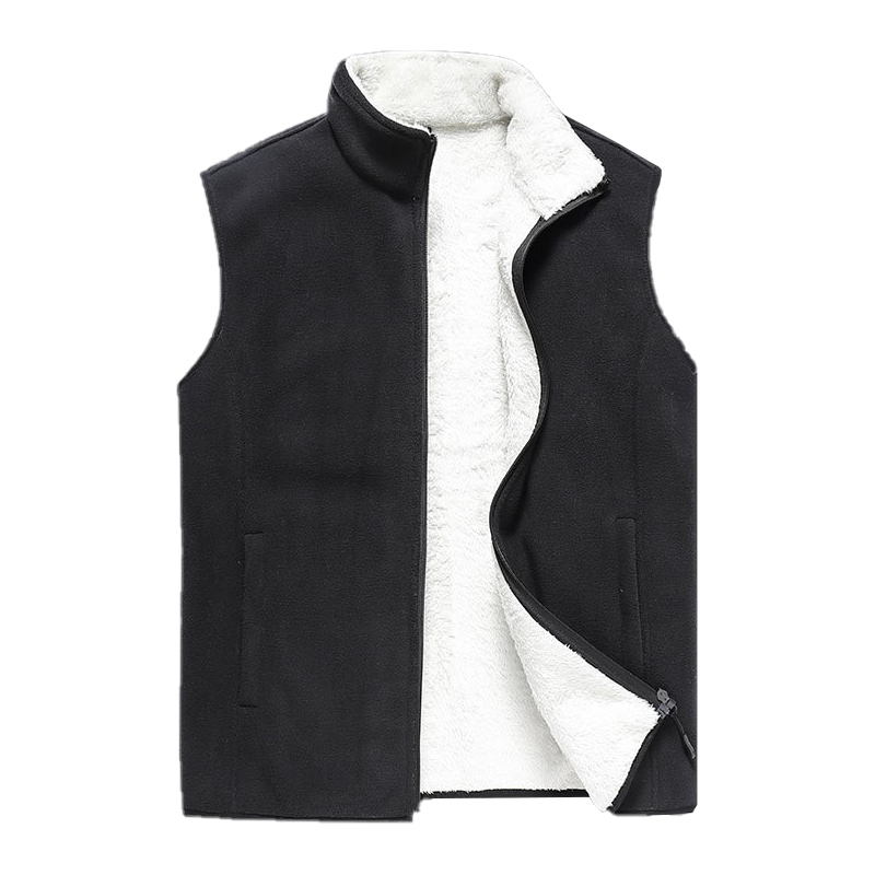 Hot-selling new fashion solid men's thick warm fleece lined winter vest men casual