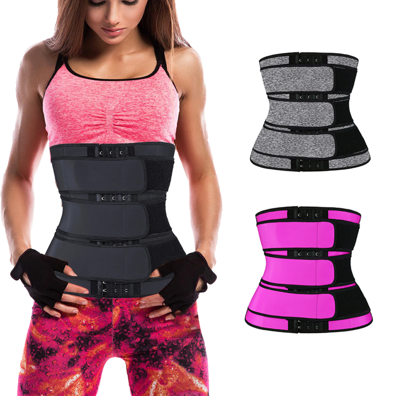 Latest Black Tummy Control Adjustable Waist Slimming Trimmer With Zipper 3 Belts Custom Logo Waist Trainers