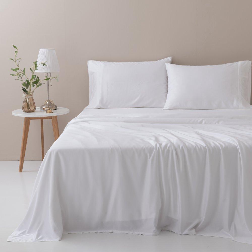 Hotel Bed Linen Bed sheet Luxury White Bedding Set Queen King 100% Organic Bamboo Bed Sheet Set Case Plain Quantity Cover