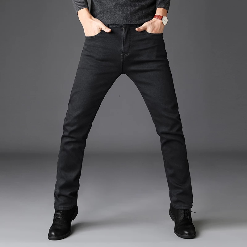 2021 custom male vibrant slim fit stretch bootcut denim pants manufacturer business casual elastic black men skinny jeans