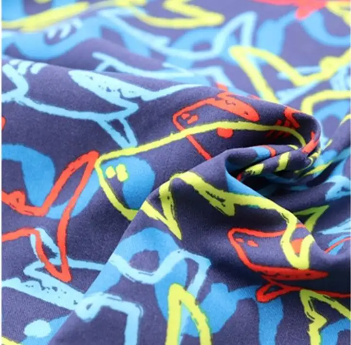 Waterproof polyester printed fabric microfiber peach skin beach shorts fabric