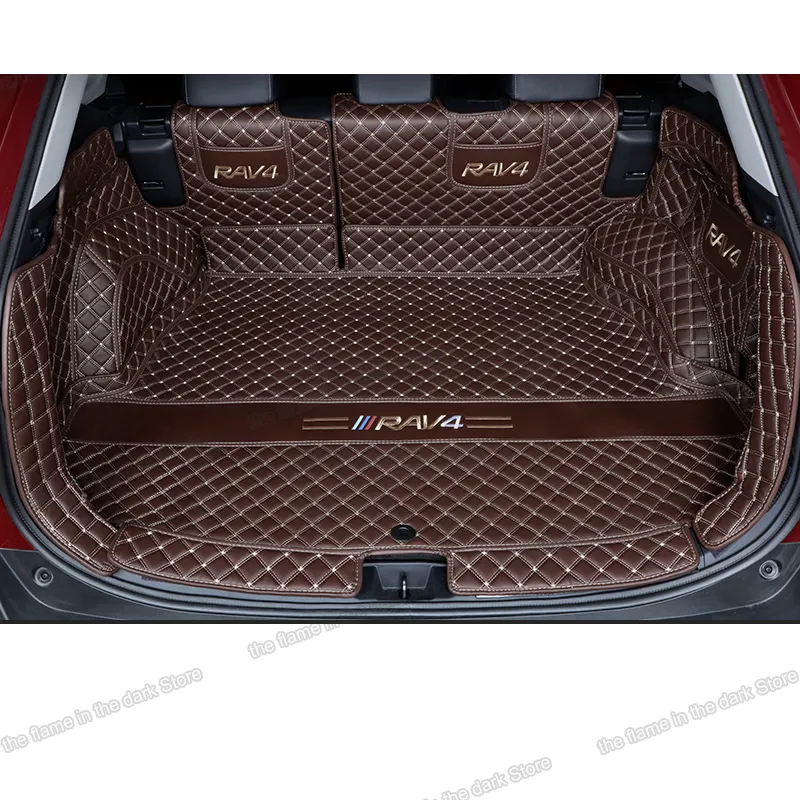 leather car trunk mat for toyota rav4 2019 2020 xa50 cargo liner boot luggage accessories carpet rear 2021 floor seat 2022 2023
