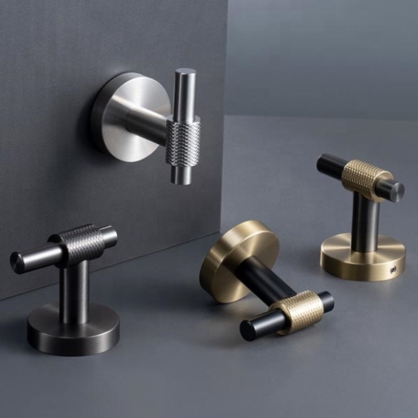 Bathroom 304 Stainless Steel Metal Black Wall Mounted Towel Robe hook